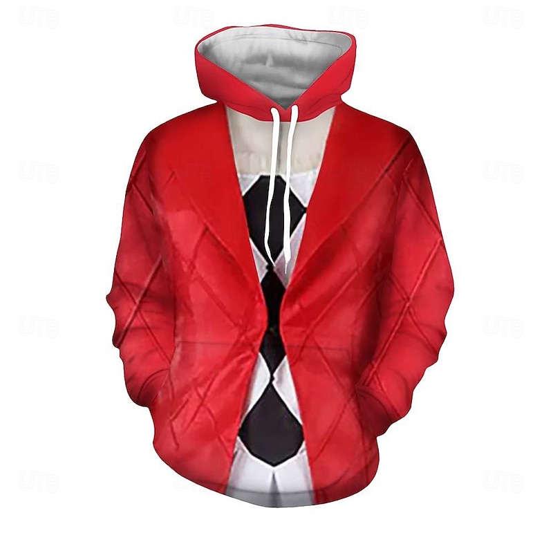 Joker: Folie à Deux Harley Quinn Joker Hoodie Anime 3D Front Pocket Graphic For Couple's Men's Women's Adults' Halloween Carnival Masquerade 3D Print Party Casual Daily