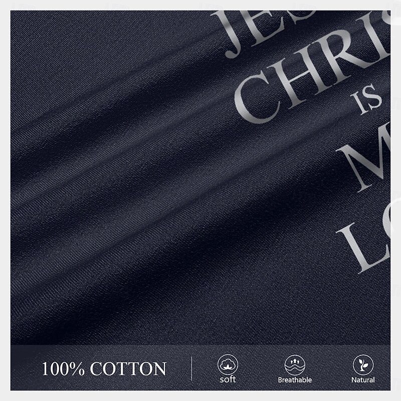 Men's Quotes & Sayings Cross Letter Print T Shirt Tee Top 100% Cotton Short Sleeve Graphic Shirt Army Green / Olive Black 1 Black  3 Comfortable Tee Street Sports Outdoor Fashion Designer Clothing3