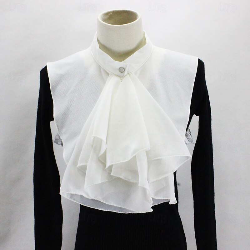 Retro Vintage Rococo Victorian Jabot Neck Solid Color Fancy Dress Women's Halloween Carnival Masquerade Party Carnival of Venice Adults Collar4