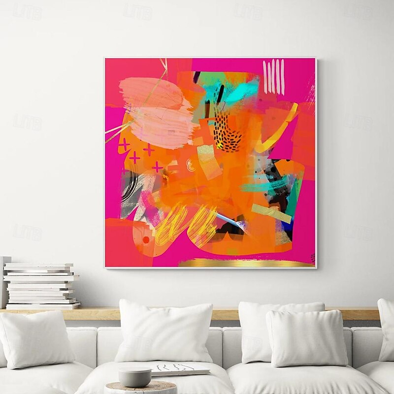 Mintura Handmade Bright Colorful Oil Paintings On Canvas Wall Art Decoration Modern Abstract Large Picture For Home Decor Rolled Frameless Unstretched Painting2