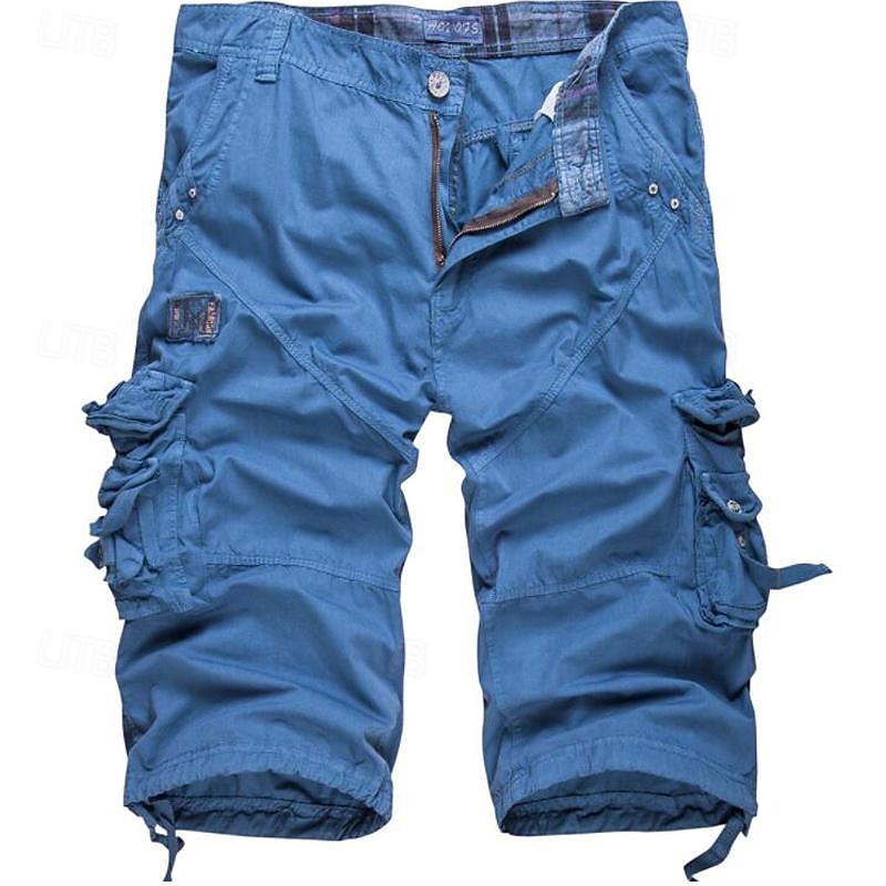 Men's Cargo Shorts Hiking Shorts Multi Pocket Letter Short Daily Casual / Sporty ArmyGreen Black Mid Waist Inelastic2