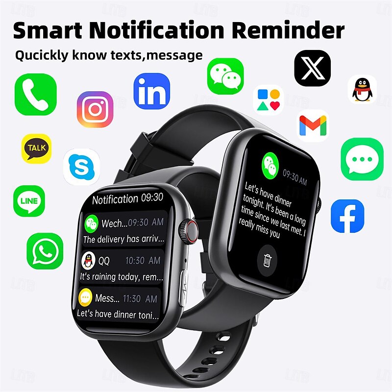 F100 Smart Watch Bluetooth Call 2.1inch Large Screen ECG HRV 24 Hrs Heart Rate Health Monitor SOS Men Women Smartwatch3