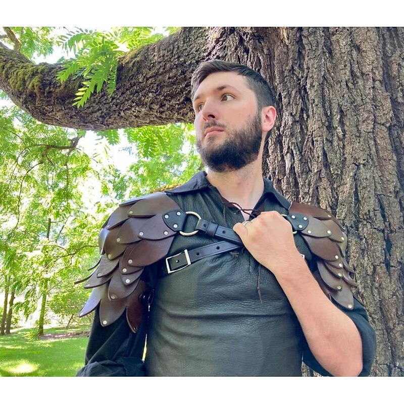 Retro Vintage Medieval Renaissance Armor Chemise Shoulder Armor Warrior Viking Fancy Dress Men's Masquerade LARP Adults' Shoulder Armor All Seasons3