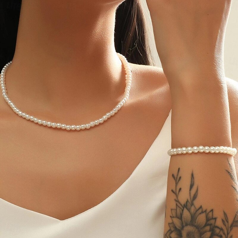 Jewelry Set For Women's Wedding Party Evening Gift Pearl Fancy