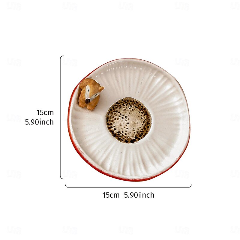 White Polka Dot Red Mushroom-Shaped Tray, Hand-Painted Resin Home Decor, Cute Desktop Organizer Tray for Coffee Mugs, Teacups, and Small Items Storage2