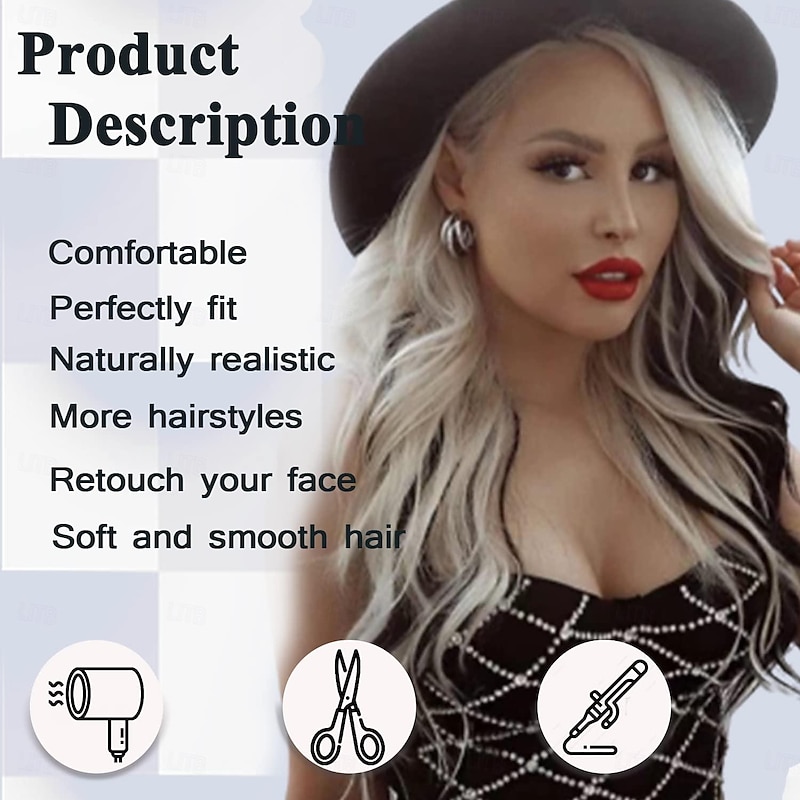 Long Ombre White Wigs for Black Women 26 28 Inch Long Wavy Wig with Bangs for Women Big Bouncy Fluffy Synthetic Fiber Glueless Hair for Cosplay and Daily Use Blue Wine Red Purple White2