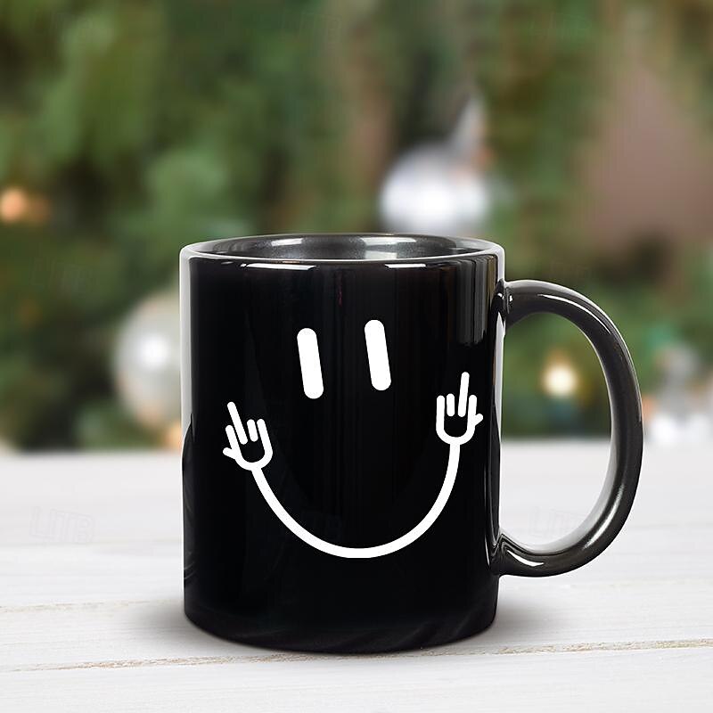 Smile Face Middle Finger Sarcasm Meme Funny Coffee Mugs Uniqo Gift For Friends4