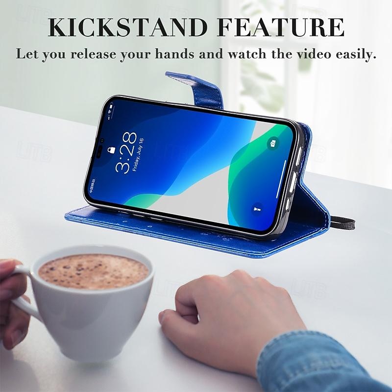 Phone Case For iPhone 17 Pro Max 17 Air 16 15 14 Pro Max Plus 16e 13 12 11 Pro Max Mini Wallet Case Magnetic Full Body Protective with Wrist Strap Butterfly TPU PU Leather2