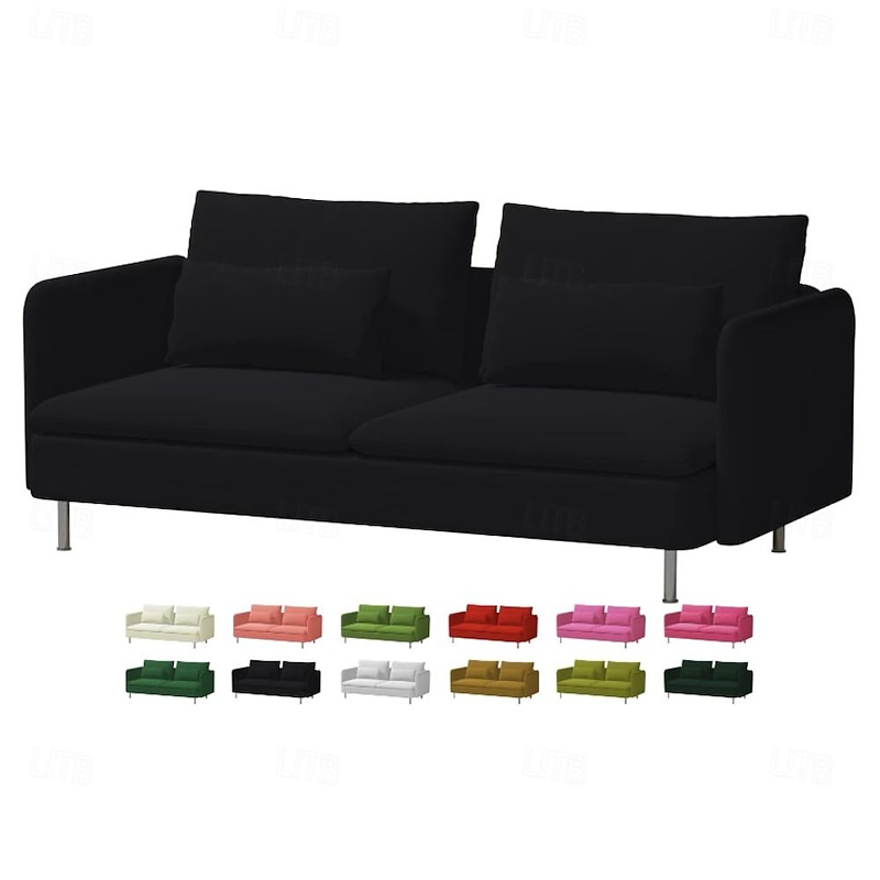 Velvet Sofa Cover Solid Color with Armrests Machine Washable and Dryable Velvet Slipcovers SODERcover LITB PRIME cover