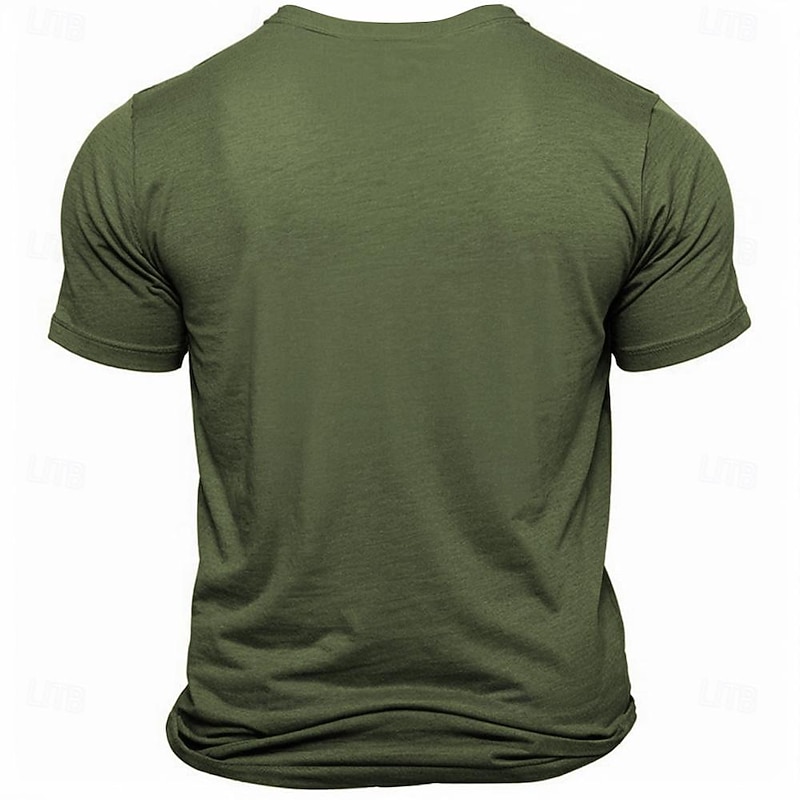 Men's Letter Pistol T Shirt Tee Top Cotton Short Sleeve Graphic Shirt Black Army Green Comfortable Tee Sports Outdoor Holiday Fashion Designer Clothing2