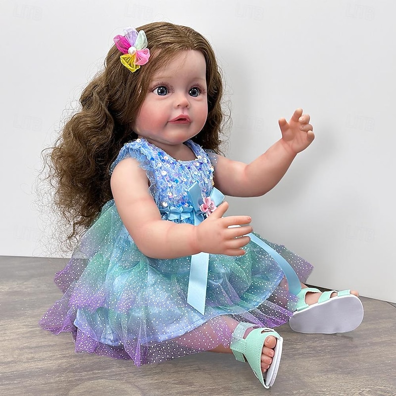 22 inch Reborn Doll Baby & Toddler Toy Reborn Toddler Doll Doll Reborn Baby Doll Baby Baby Girl Reborn Baby Doll Newborn lifelike Gift Hand Made Non Toxic Vinyl W-2189 with Clothes and Accessories3
