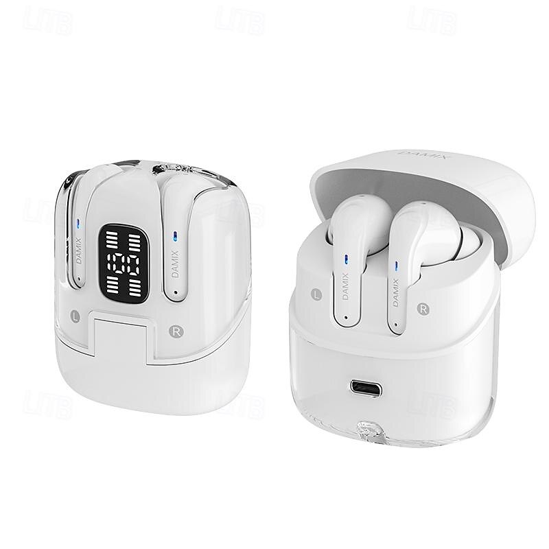2 Pairs of 4 Packs Wireless Earphones Bluetooth 5.3 Earbuds 68ms Low Latency 13mm Driver HIFI Headphones 4 Mics ENC HD Call Semi-in-ear