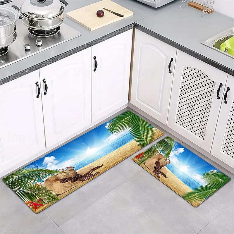 Beach View Area Rug Kitchen Rug Mat Non-Slip Oil Proof Floor Mat Livingroom Rug Indoor Outdoor Mat Bedroom Decor Bathroom Mat Entrance Rug Door Mat3