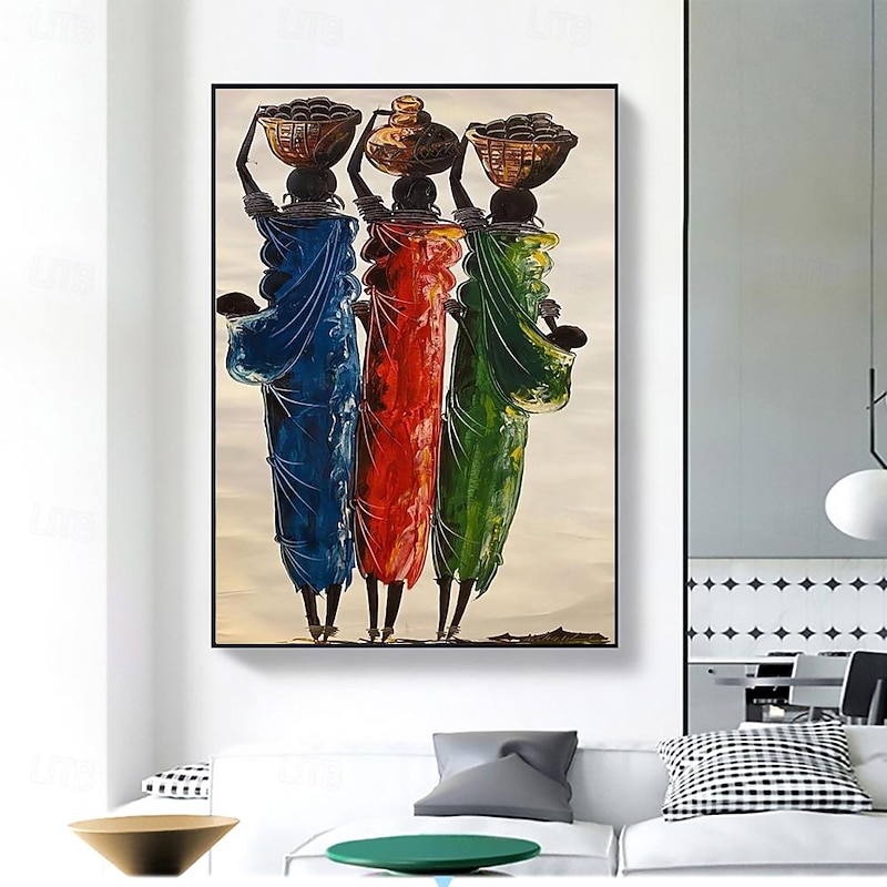 Handmade Oil Painting Canvas Wall Art Decoration Figure Abstract African Woman for Home Decor Rolled Frameless Unstretched Painting4