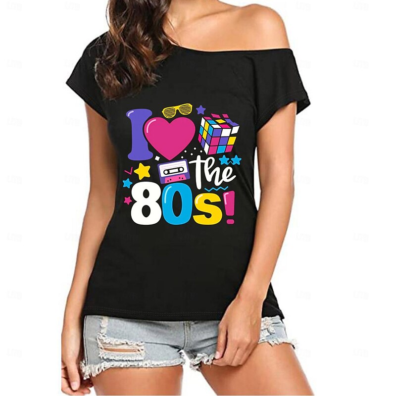 Retro Vintage 1980s Masquerade T-shirt Fancy Dress Women's Halloween Carnival Masquerade Party / Evening Pride Parade Pride Month Adults' T-shirt3