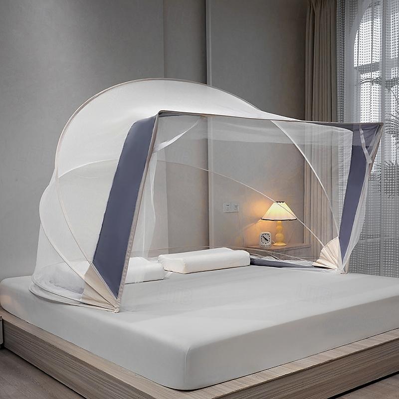 Mosquito Net for Bed Foldable Space Roof Shape Household Nets Increase in Height 47in Large Space Mosquito Netting with Free Installation3