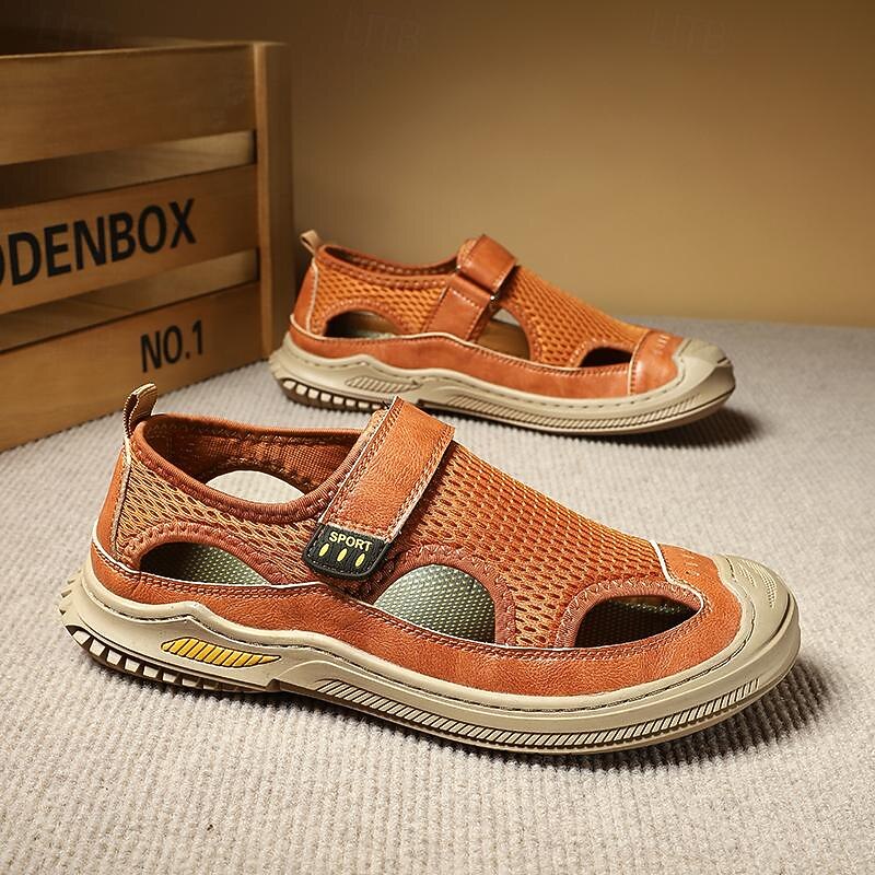 Men's Sandals - Faux Leather - Mesh Blend, Trendy and Comfortable for Everyday Wear and Summer Strolls4