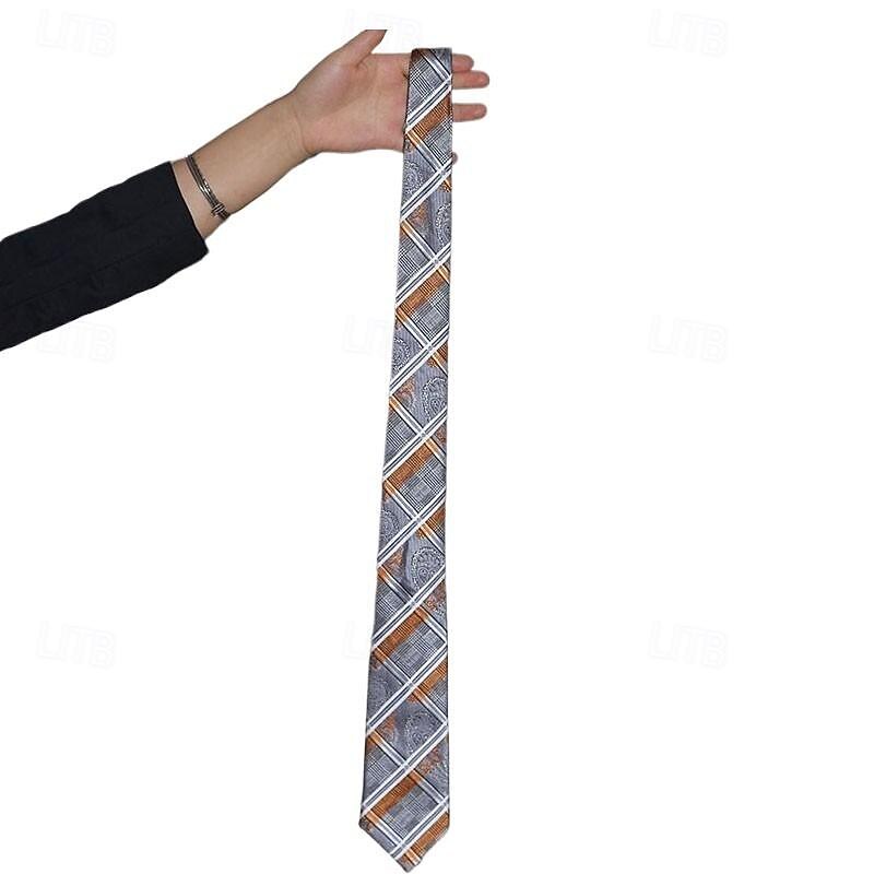 1Pc Gray Man Necktie Width Bridegroom Groomsman Tie 8cm Business Manager Tie3