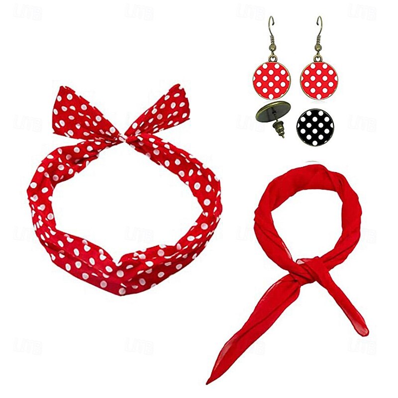 Retro Vintage 1950s Grease Outfits Outfits Accesories Set Fancy Dress Women's Carnival Masquerade Party & Evening Bachelorette Party Adults' More Accessories2