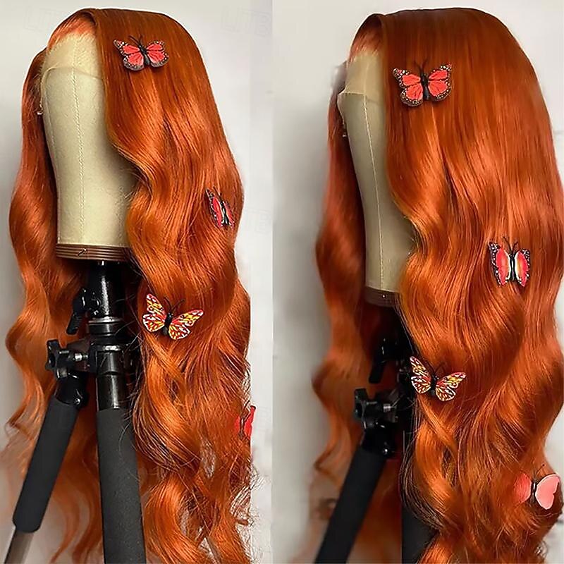 Remy Human Hair 13x4 Body Wave Ginger Lace Front Wigs Human Hair Wig 150% Density With Baby Hair4