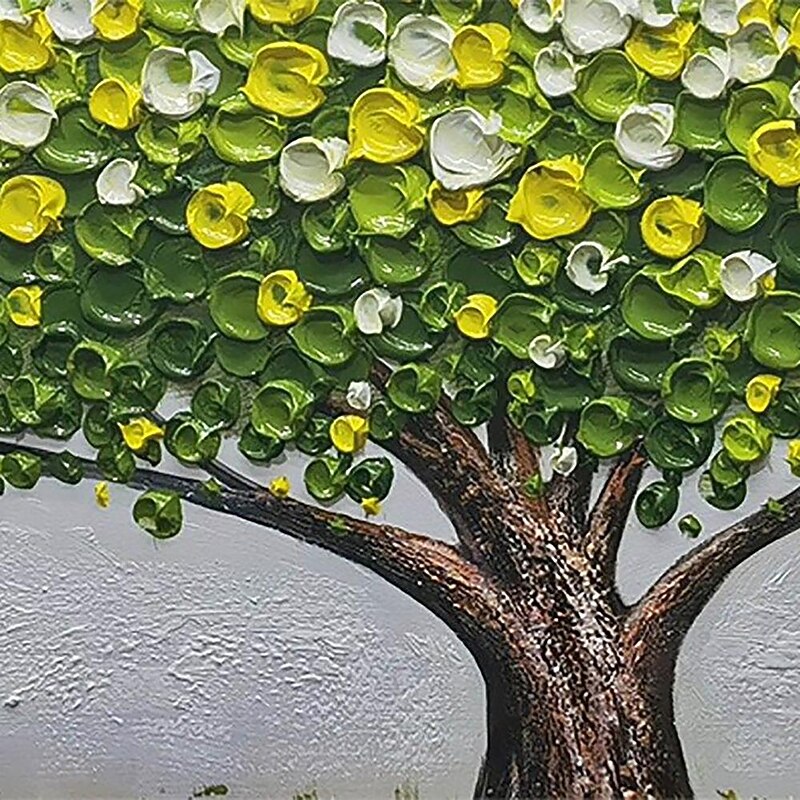 Handmade Oil Painting Canvas Wall Art Decoration Modern Abstract 3D Palette Knife Green Money Tree  for Home Decor Rolled Frameless Unstretched Painting4