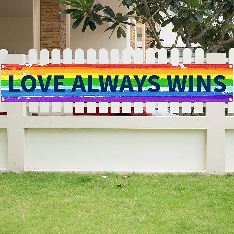 June Pride Month Happy Pride LGBTQ LGBT Outdoor Yard Sign Party Rainbow Home Decor for Garden Fence Garage Balcony Porch House Front Door Greeting Lawn4