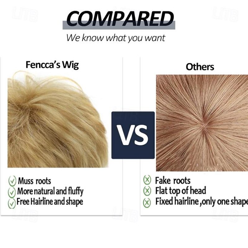 Short Pixie Wigs for Women Layered Synthetic Wig With Bangs Wig Short Synthetic Hair Brown Blonde Dark Brown Ombre Blonde4