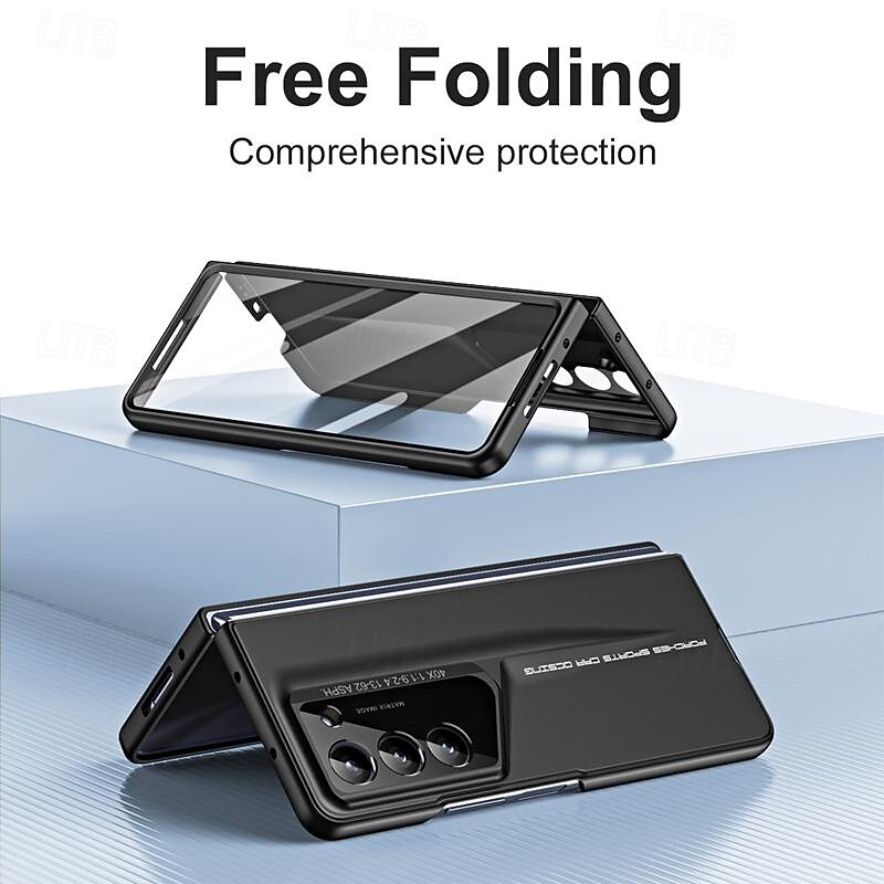 Phone Case For Samsung Galaxy Z Fold 7 Z Fold 6 Z Fold 5 Z Fold 4 Flip Cover with Screen Protector Camera Lens Protector Shockproof Retro PC4