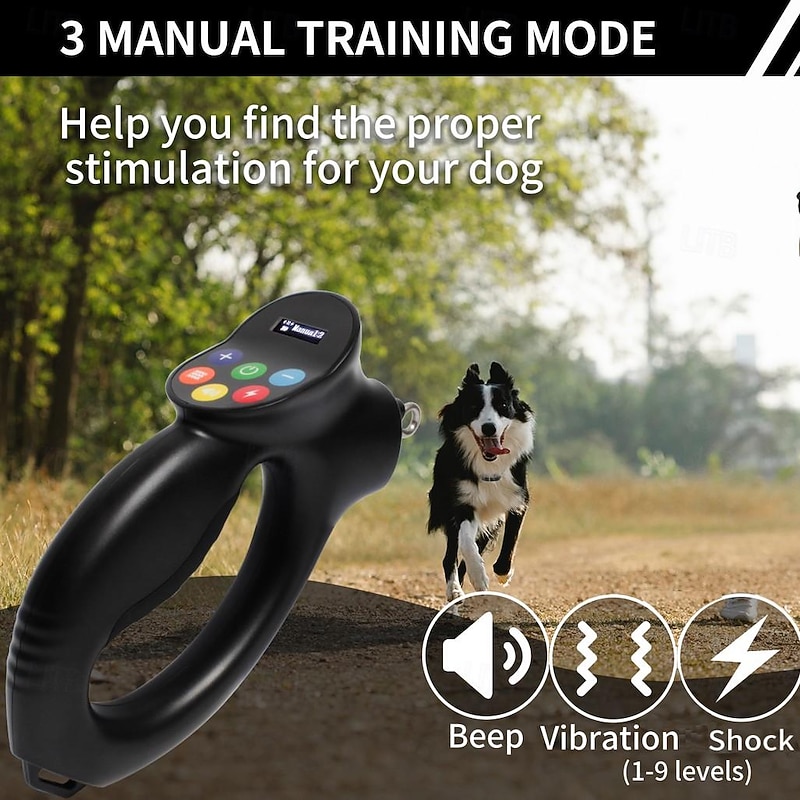 2 In 1 Function Dog Training Collar & Anti Tugging Pulling Dog Leash IPX7 Waterproof &Training Beep Vibration Shock 9 Level Collar2