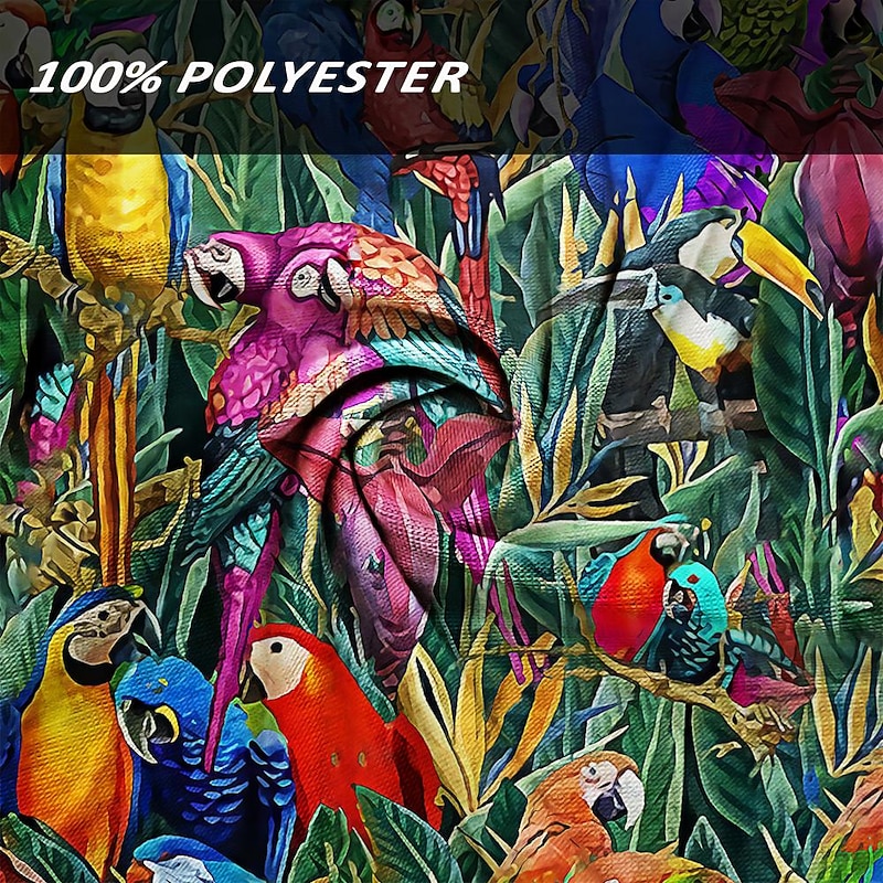 Men's Graphic Tropical Parrot Tank Top Vest Top Sleeveless T Shirt for Men Sleeveless T shirt 3D Print Crew Neck Shirt Vacation Tropical Fashion Sports Outdoor Casual Gym Green Summer Spring Clothing3