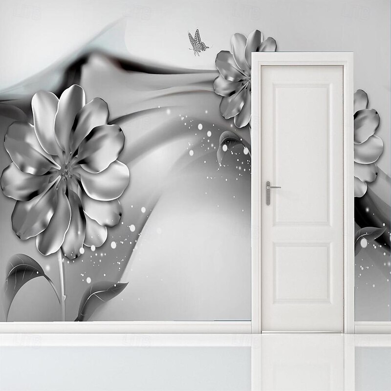 Cool Wallpapers 3D Pink Flower Wallpaper Wall Mural Wall Covering Sticker Peel and Stick Removable PVC/Vinyl Material Self Adhesive/Adhesive Required Wall Decor for Living Room Kitchen Bathroom4