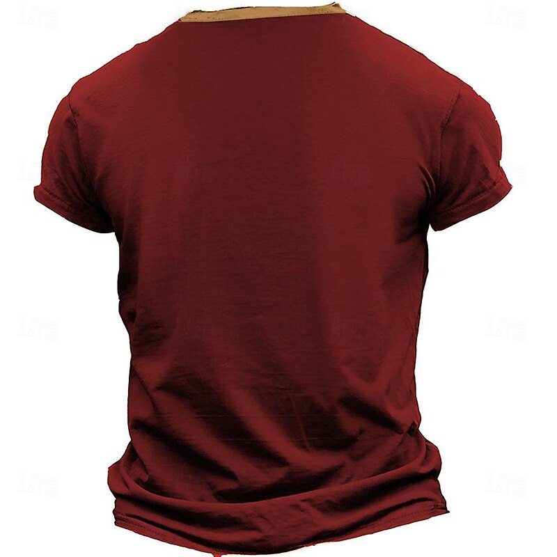 Papa Shirts Festival It'S Me Hi. I'M The Dad It'S Me Letter Quotes & Sayings Dad Henley Street Style Men'S 3D Print T Shirt Tee Casual Dads Gifts Red Blue Green Summer Spring Apparel2