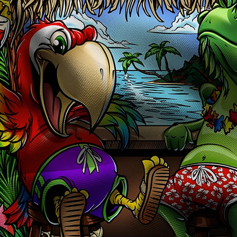 Men's Graphic Tree Parrot Swim Trunks Swim Shorts Board Shorts Mid Waist Fashion Streetwear Designer Casual Daily Holiday Pocket Drawstring Elastic Waist Designer Clothing Apparel3