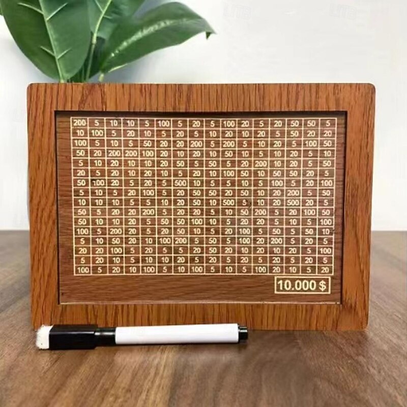 Piggy Bank for Adults Kids, Wooden Coin Bank for Boys and Girls, Adults Money Box with Counter for Savings Goal $10000 Best Gift for Friends (Deep Brown, 10000 Dollar)2