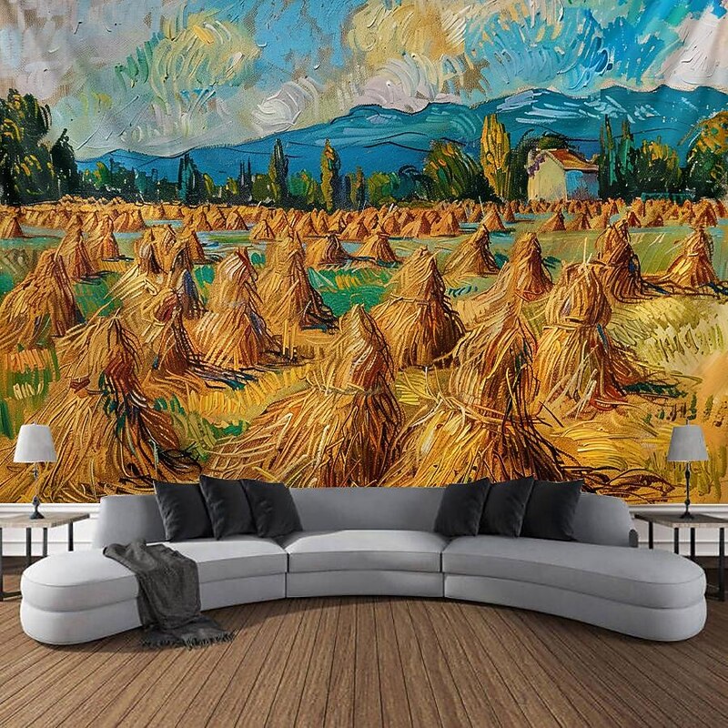 Oil Painting Lotus Hanging Tapestry Wall Art Large Tapestry Mural Decor Photograph Backdrop Blanket Curtain Home Bedroom Living Room Decoration2