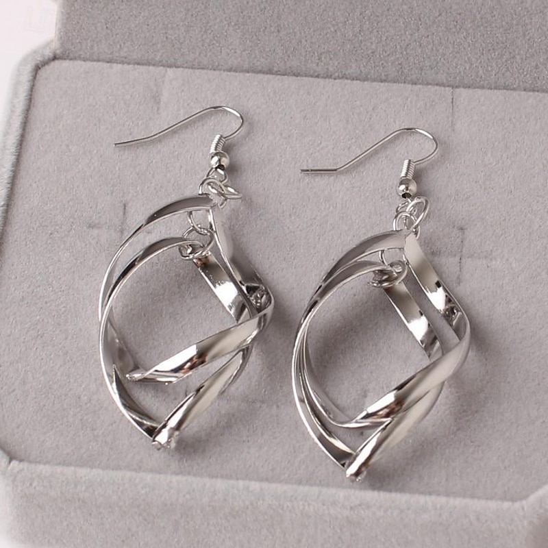 1 Pair Drop Earrings For Women's Party Evening Gift Date Alloy Fancy Fashion 2025 - $3.49