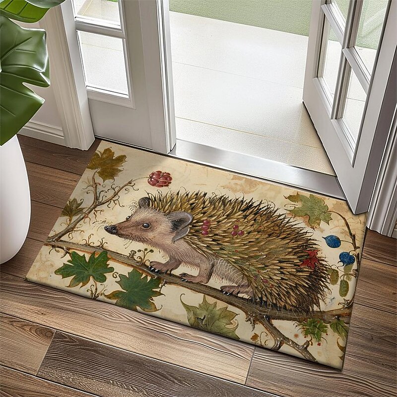 Hedgehog Fruits Doormat Kitchen Mat Floor Mat Non-Slip Area Rug Oil Proof Rug Indoor Outdoor Mat Bedroom Decor Bathroom Mat Entrance Rug3