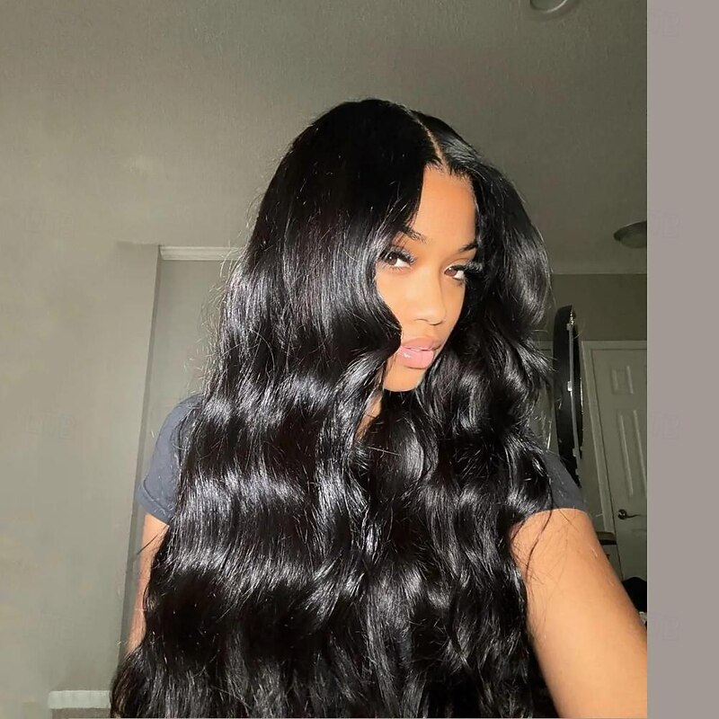 Body Wave Lace Front Wigs Human Hair Pre Plucked 180% Density 13x4 HD Lace Front Wigs for Women Glueless Wigs Black Unprocessed Brazilian Virgin Human Hair with Baby Hair Bleached Knots3