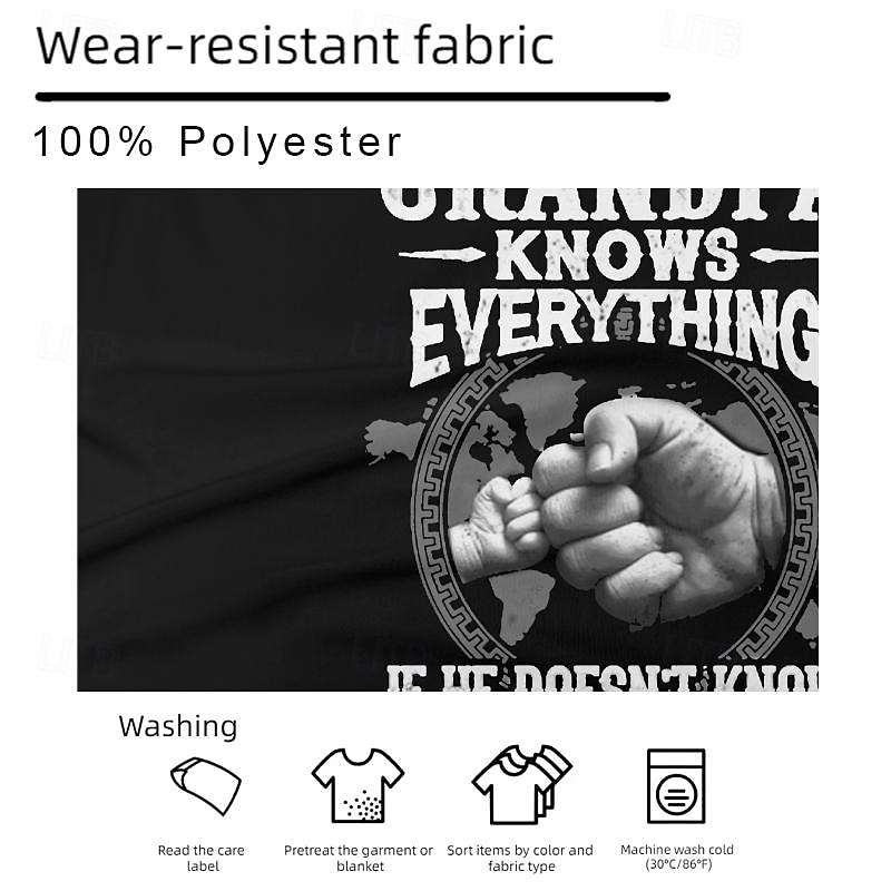 Men's Funny Grandpa Knows Everything Graphic Tee - Short Sleeve Family Humor T-Shirt3