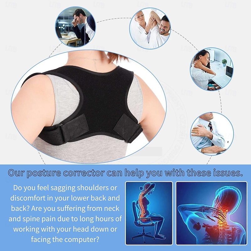 Posture Corrector for Women, Back Brace for Men, Adjustable Posture Corrector, Shoulder Brace, Back Posture Corrector Women, Back Pain Relief, Posture Brace, Back Straightener, Upper Back Support3
