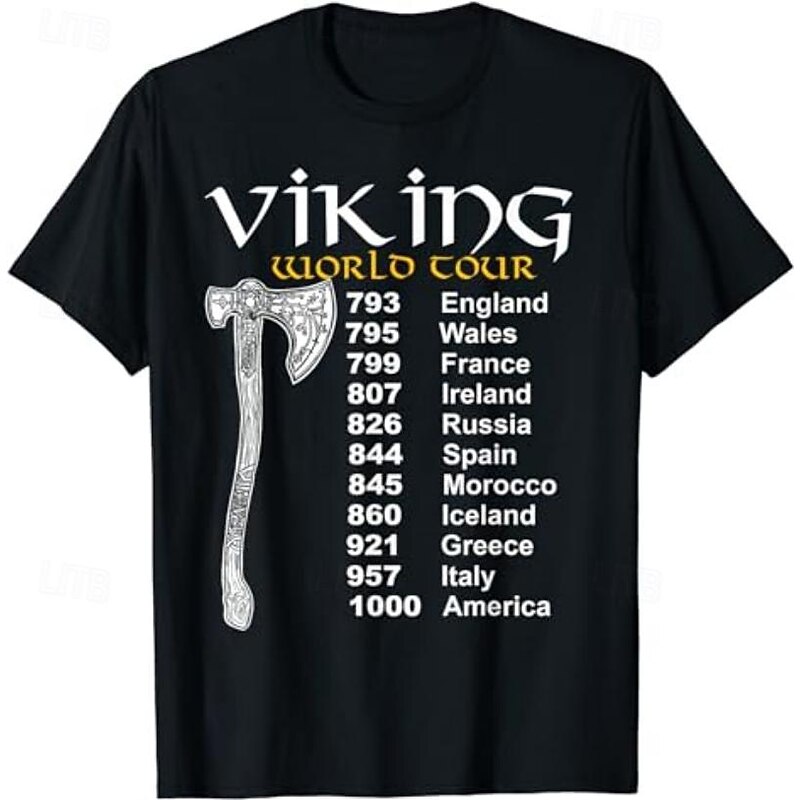 Viking T-shirt Pattern Graphic For Men's Adults' Halloween Carnival Masquerade Hot Stamping Casual Daily