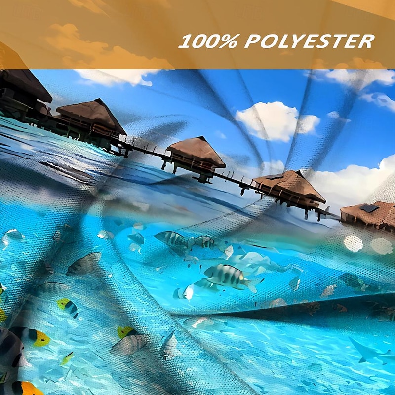 Men's Seascape Pattern Shirt Summer Hawaiian Shirt Aloha Shirt Short Sleeve Shirt Turndown Hawaiian Resort Casual Hawaiian Holiday Violet Orange Dark Blue S M L3