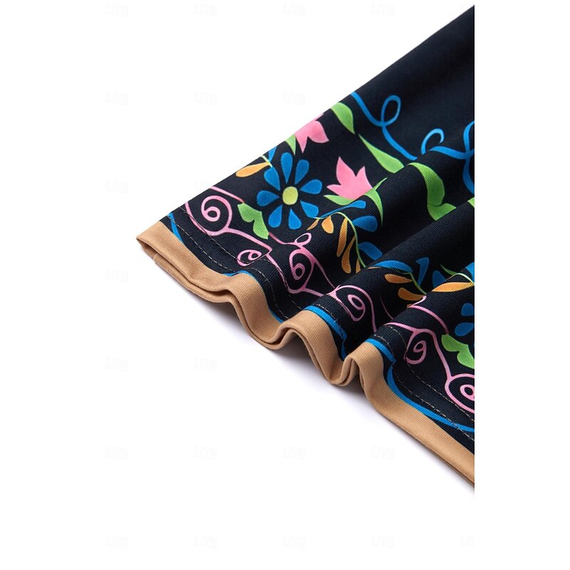 Women's Mini Dress Petite Dress T Shirt Dress Tee Dress Sundress Summer Dress Fashion Modern Mature Outdoor Vacation Casual Regular Fit Floral Sleeveless Split Neck Yellow Purple Summer4