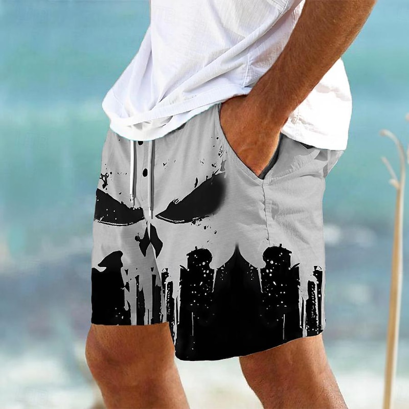 Men's Big Eyes Halloween Costumes Monster Swim Shorts Board Shorts Swimming Trunks Mid Waist Fashion Streetwear Designer Casual Daily Holiday Drawstring Pocket Elastic Waist Designer Clothing Apparel