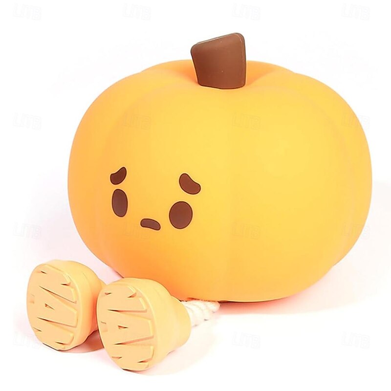 Pumpkin Night Light Spooky Pumpkin Silicone Putting Light 3 Dimming Brightness Adjustable Soft Light for Bedroom & Living Room Halloween Christmas Decoration2