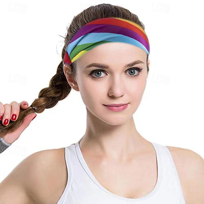 Rainbow Halloween Sweat-Absorbent Headband LGBT LGBTQ Gay Lesbian Adults' Men's Women's Masquerade Pride Parade Pride Month Easy Halloween Costumes Dress Up3