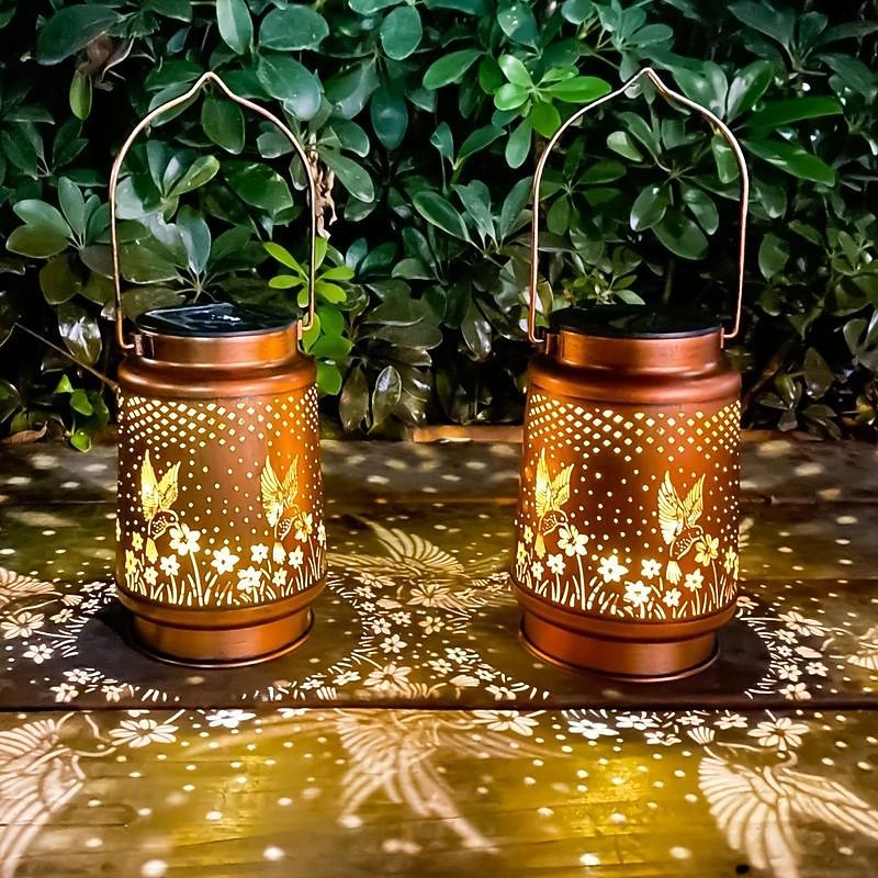 1pc Hummingbird Solar Lantern Lights, Outdoor Hanging Metal Decor Lanterns-Waterproof LED Decorative Light for Garden Patio Yard Lawn Backyard Front Porch As Gifts for Mom Grandma Women3