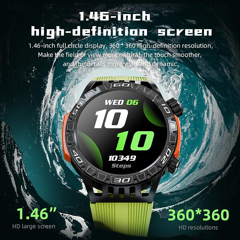 LOKMAT ZEUS 6 PRO Smart Watch 1.46 inch Smartwatch Fitness Running Watch Bluetooth Pedometer Call Reminder Activity Tracker Compatible with Android iOS Women Men Long Standby Hands-Free Calls3