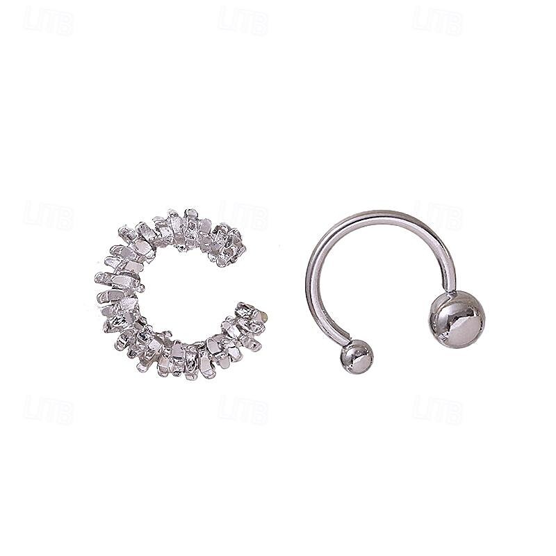 1 Pair Ear Cuff For Women's Wedding Gift Date Alloy Fancy Fashion Diamond3