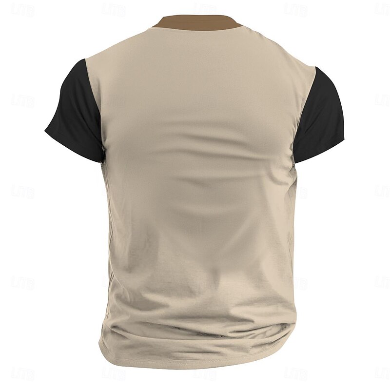 Smile Face  Men's Ethnic Style 3D Print T shirt Tee Henley Shirt Casual Daily T shirt Black Khaki Short Sleeve Henley Shirt Summer Clothing Apparel S M L XL XXL 3XL2